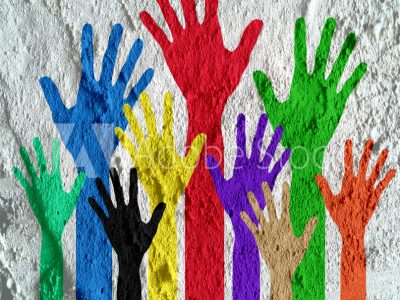 volunteer colored hands